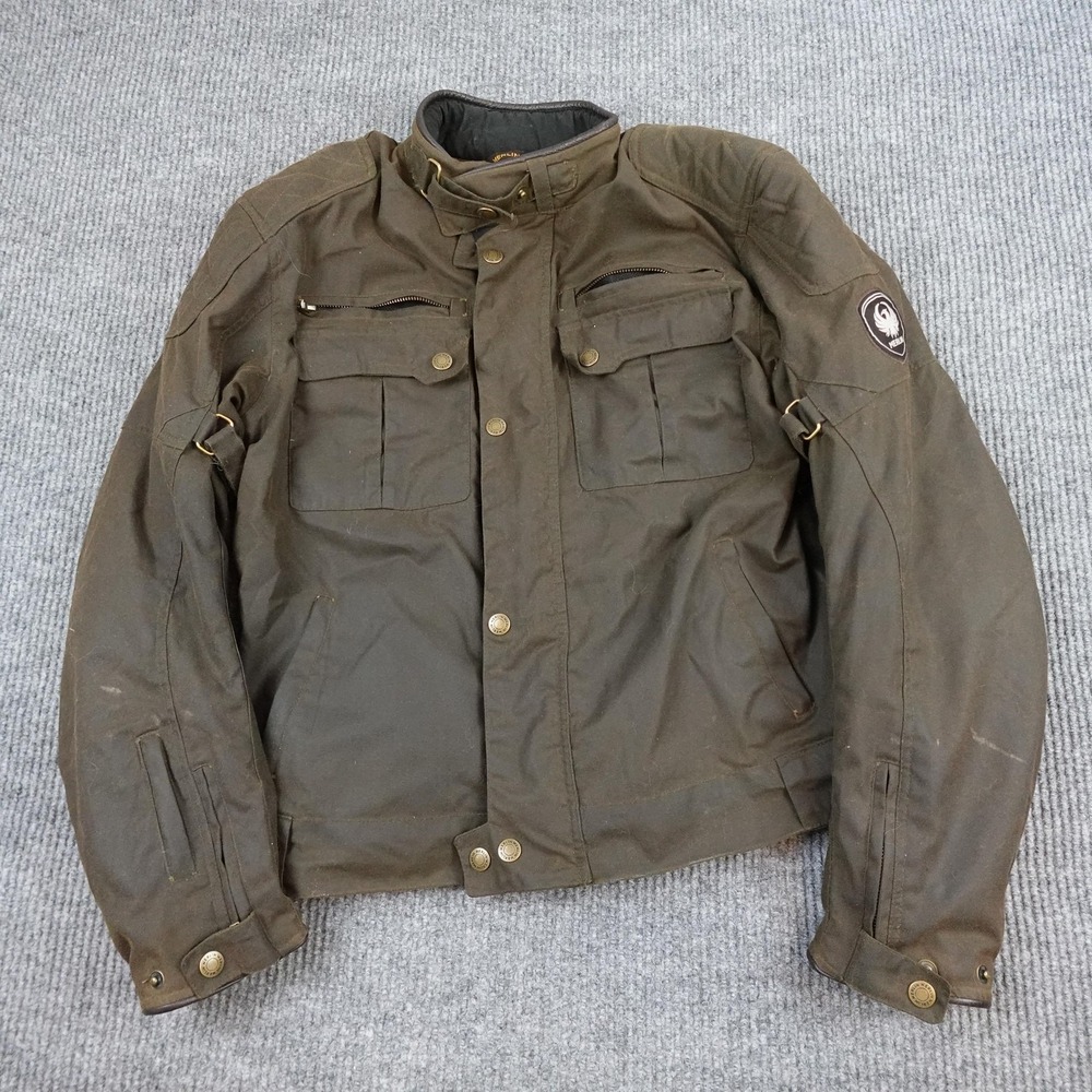 Merlin Heritage Collection Jacket Mens Large Brown Waxed Canvas Motorcycle Coat